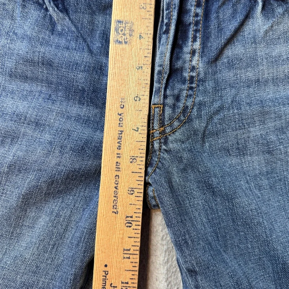 Free People Jeans Womens 25 Blue We The Free Straight Leg Distressed Raw Hem